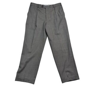Hart Schaffner Marx 35x29 Black White Micro Houndstooth Dress Pants Trouser Wool